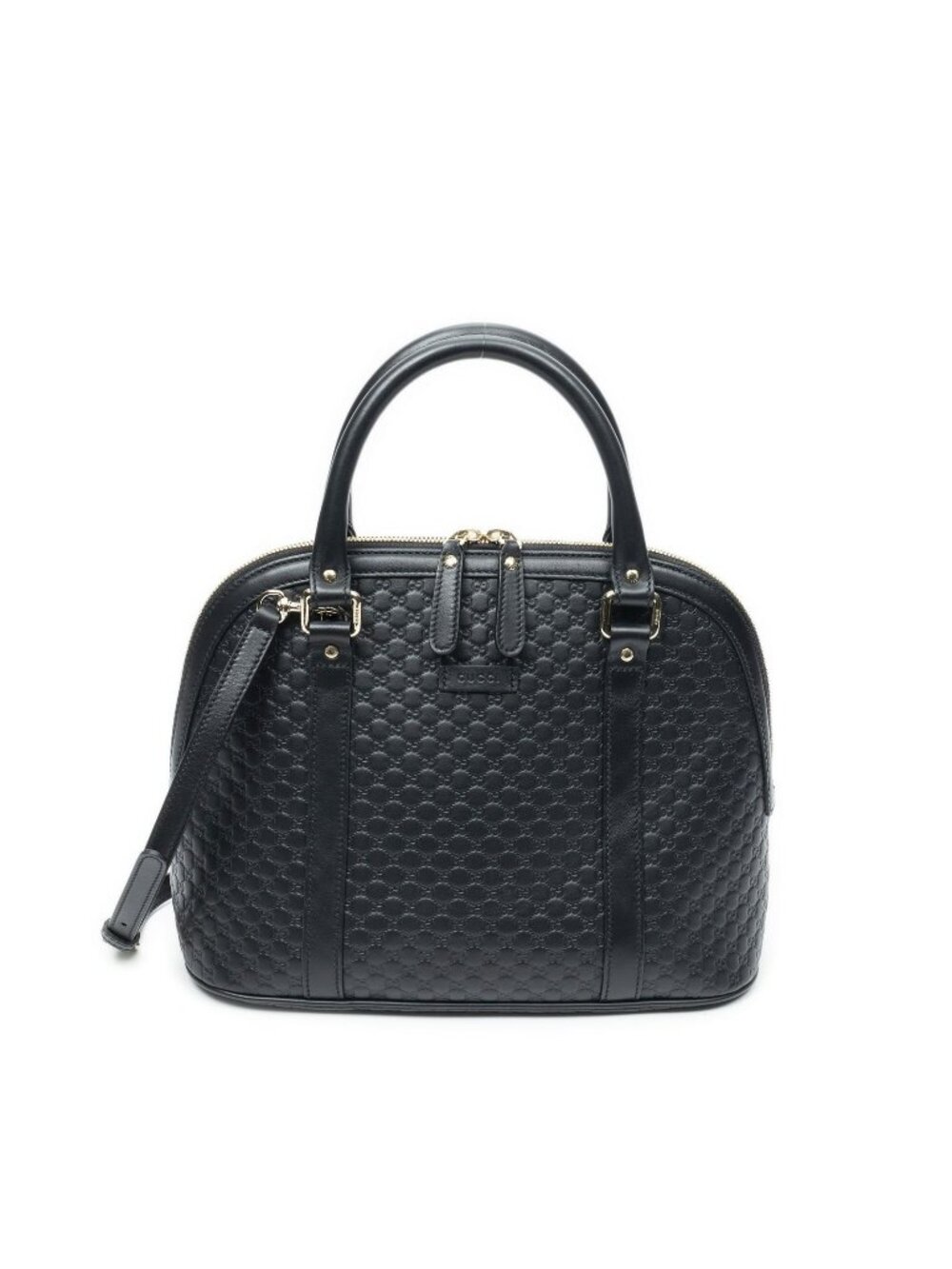 Gucci Medium Joy Tote Bag Black Micro Guccissima Leather